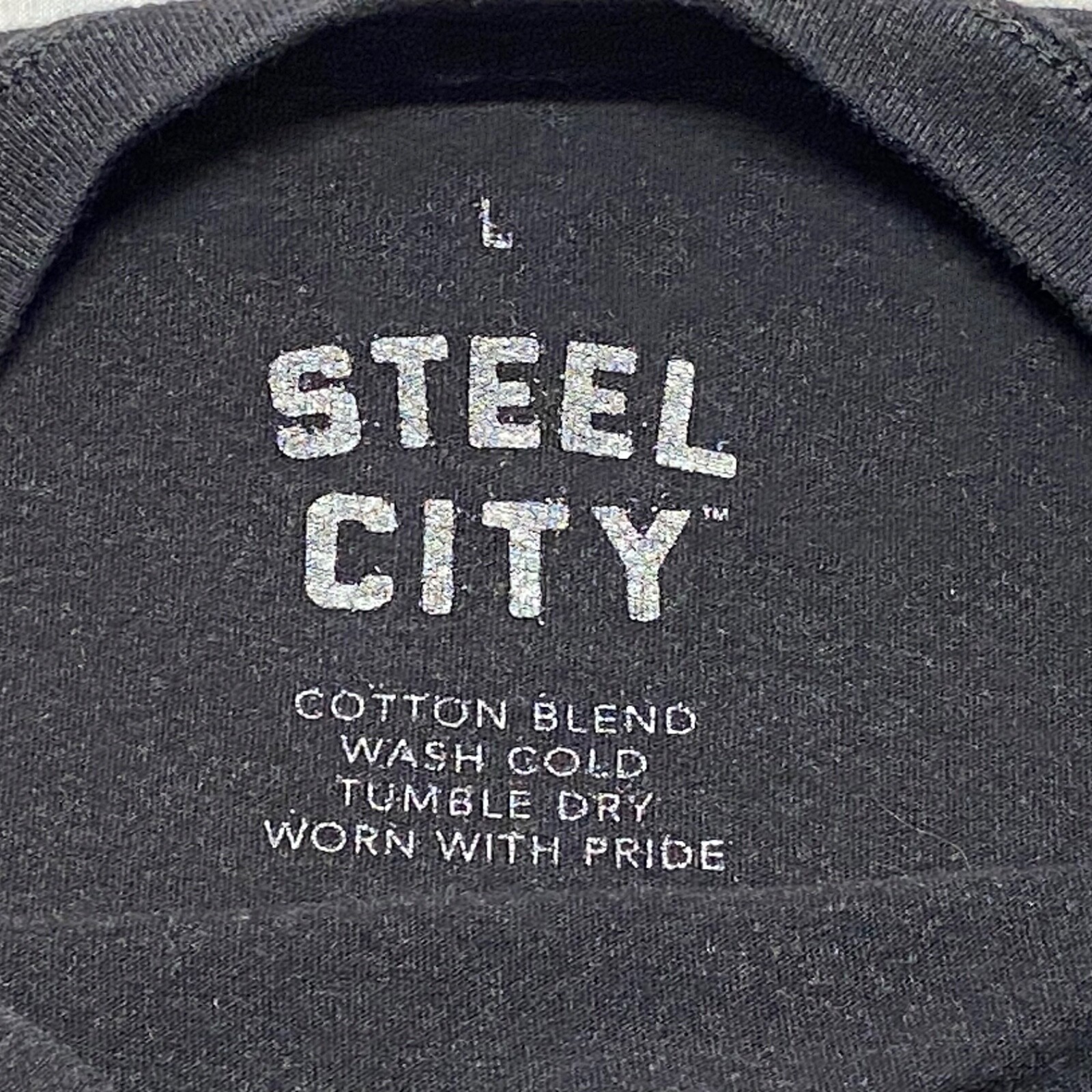 Steel City Stairway To Seven Shirt Adult Large Dark Gray Yellow Graphic Logo EUC gallery