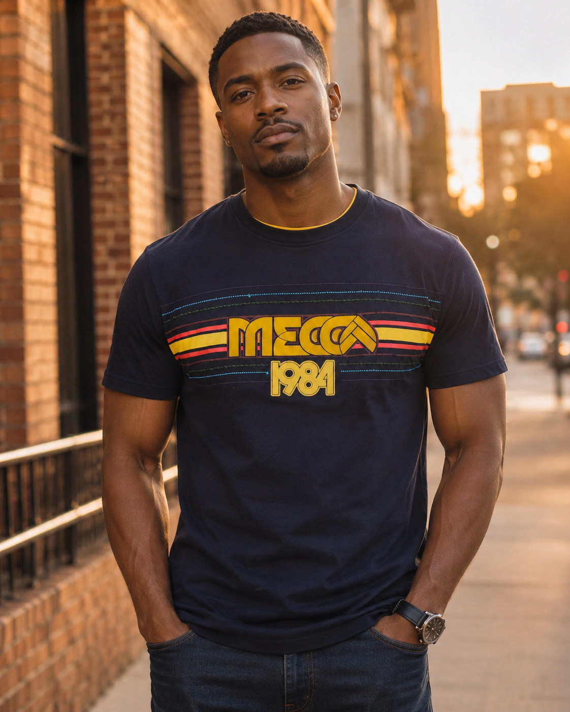 Vintage Y2K Mecca 1984 T Shirt Mens XL Black Hip Hop Streetwear Graphic Tee gallery