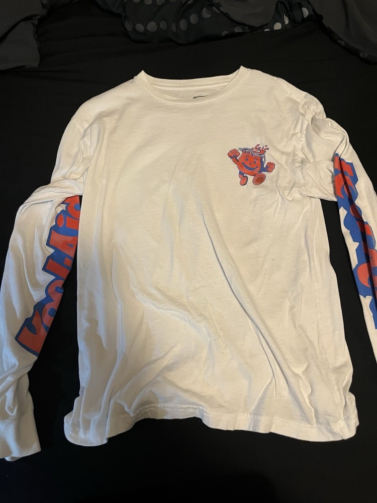 VINTAGE Kraft Men’s Kool-Aid White Long Sleeve T-Shirt MEDIUM SIZE