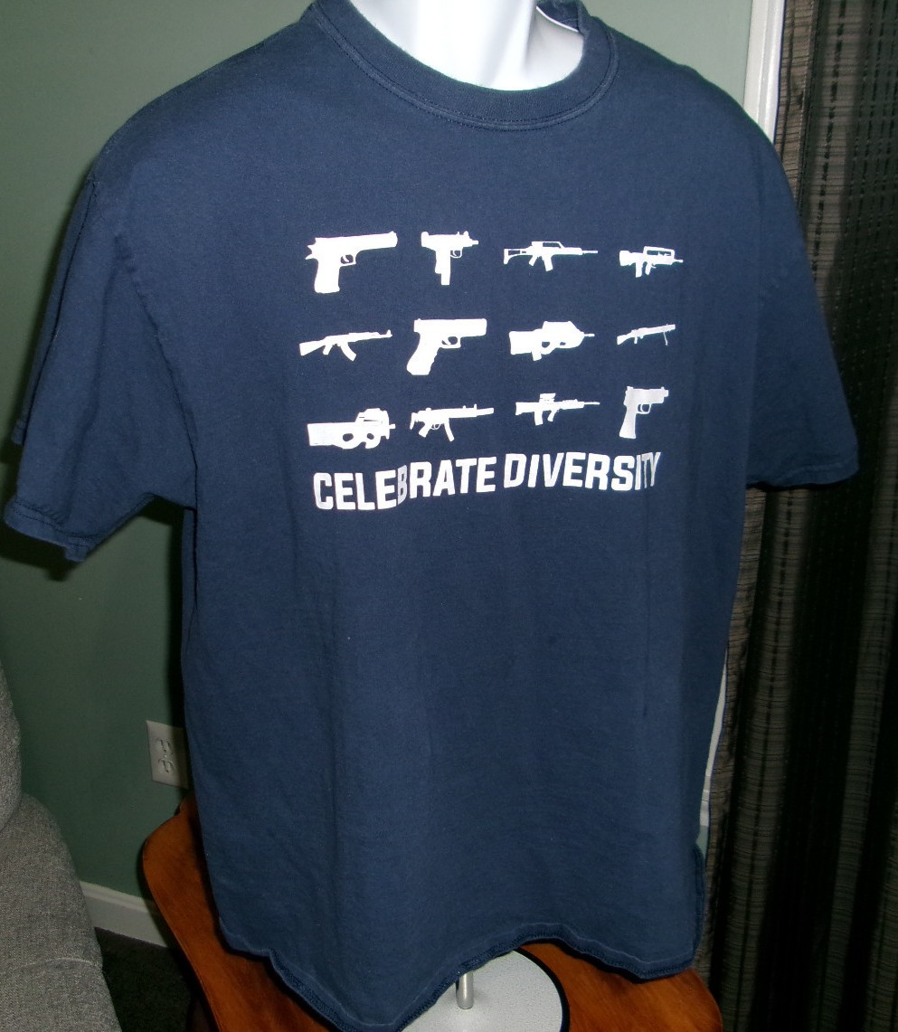 Celebrate Diversity T-Shirt 2nd Amendment Guns Rights Funny XL Mens Tee Shirt gallery