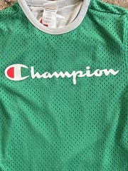 Vintage Champion Double Dry Reversible Mesh T-Shirt Green Gray Men’s Size Small