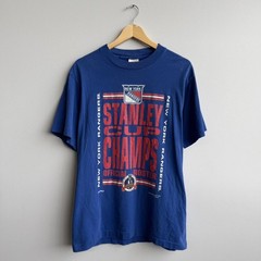 1994 New York Rangers Stanley Cup champs blue t-shirt (0167)