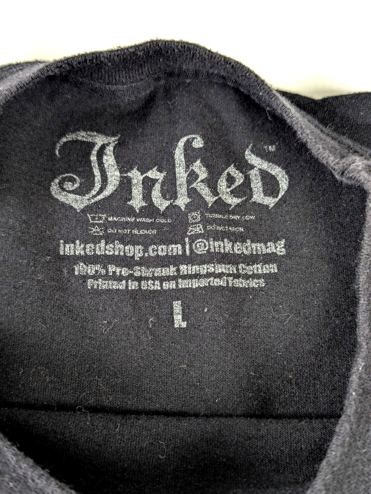 Tattooed And Employed Inked Pre Shrunk Black SZ L Punk Skater Biker Emo Metal gallery