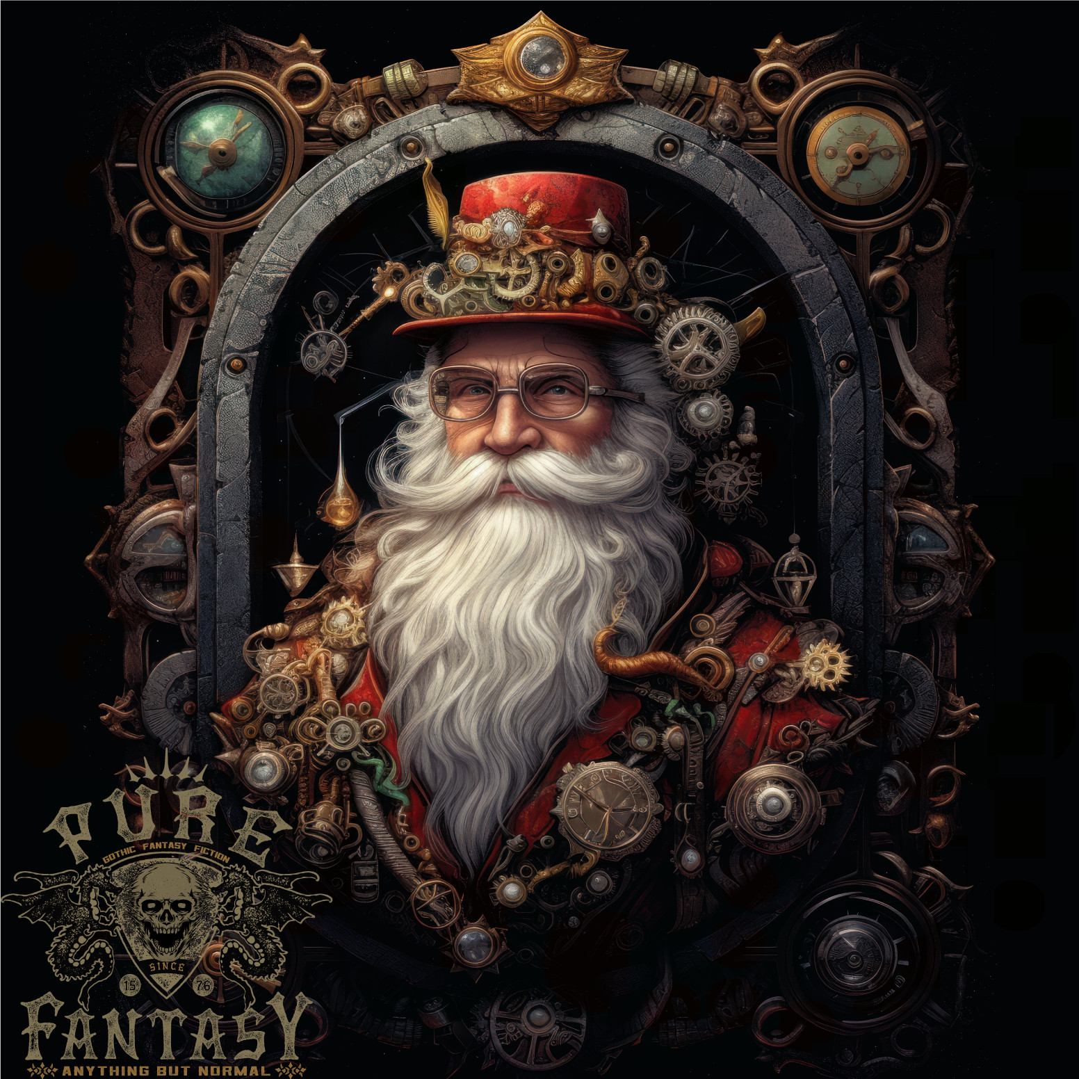 Steampunk Santa Claus Xmas Christmas Mens T-Shirt 100% Cotton gallery