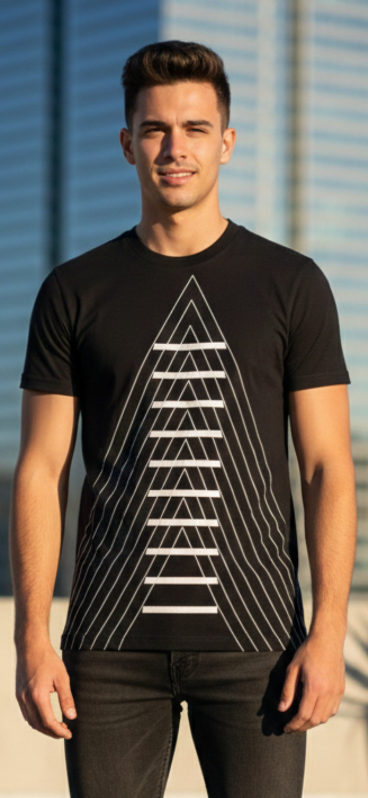 ARMANI EXCHANGE Black White INVERTED Short Sleeve Slim Fit Designer T-shirt NWT gallery