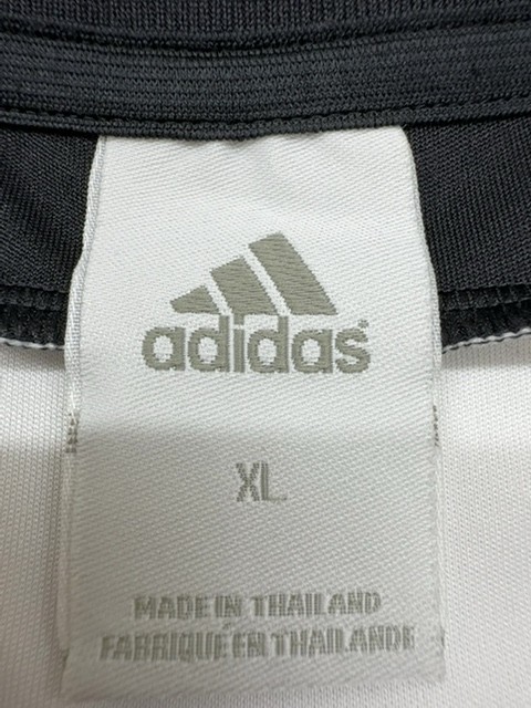Adidas Soccer Jersey Mens White Black Striped Short Sleeve XL Polyester gallery