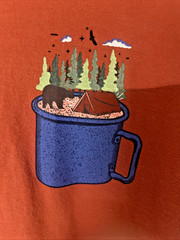 Alpine Design XL Camping Graphic Tee Burnt Orange Bear Forest Camp Shirt