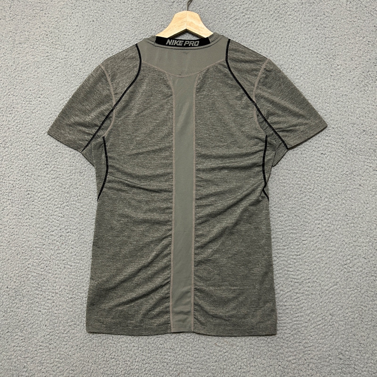 Nike Pro Shirt Men Small Gray Short Sleeve Stretch Fitted Dri-Fit gallery