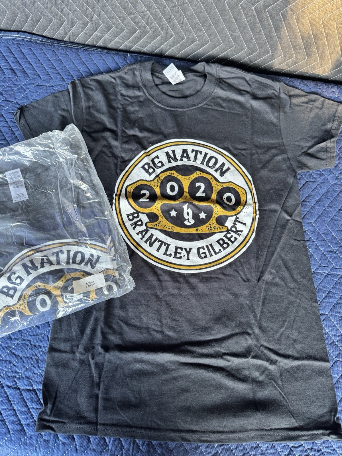 NWT Brantley Gilbert 2020 BG Nation Logo Graphic Gildan T-Shirt Black Unisex-LRG gallery