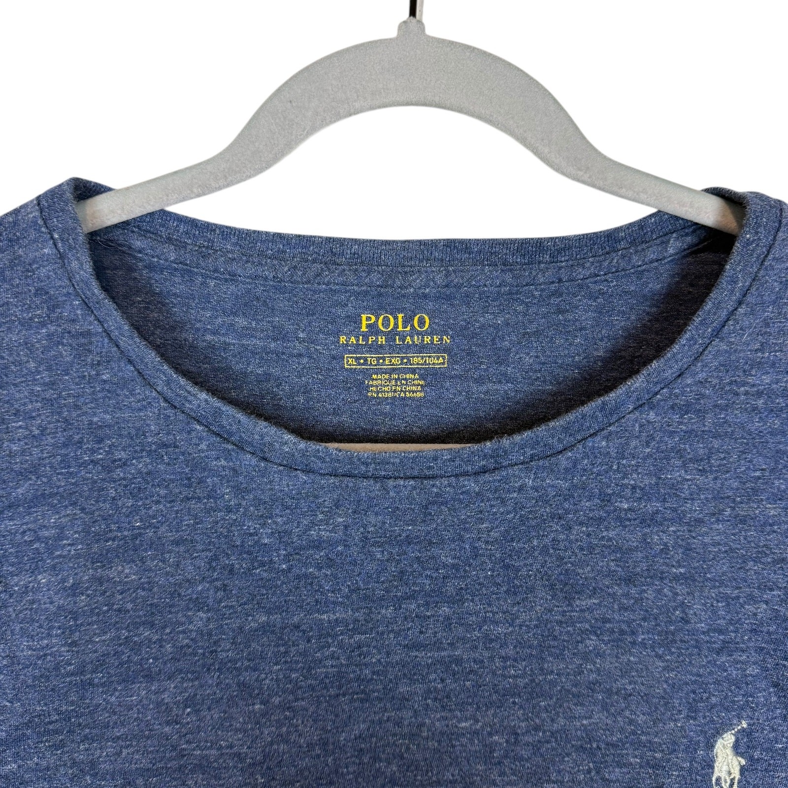 Polo Ralph Lauren Shirt Mens XL Blue Pony Round Neck Long Sleeve Pullover Trendy gallery