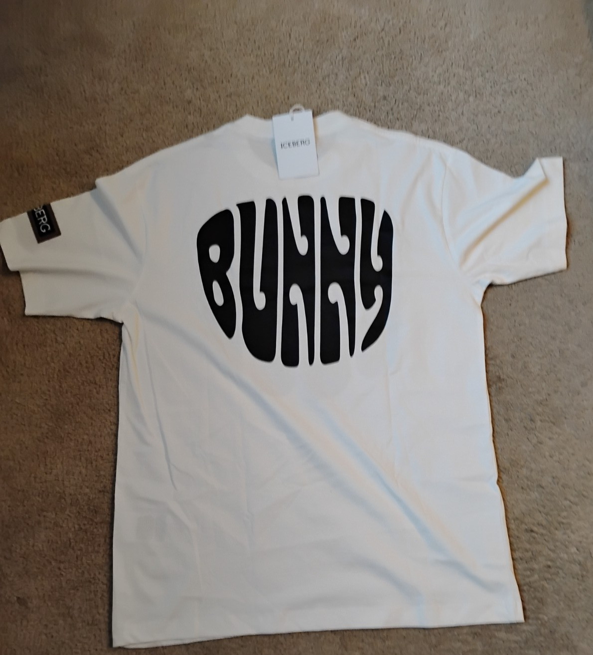 Iceberg Looney Tunes Bugs Bunny White Designer Graphic T-Shirt Size L Men Tee gallery