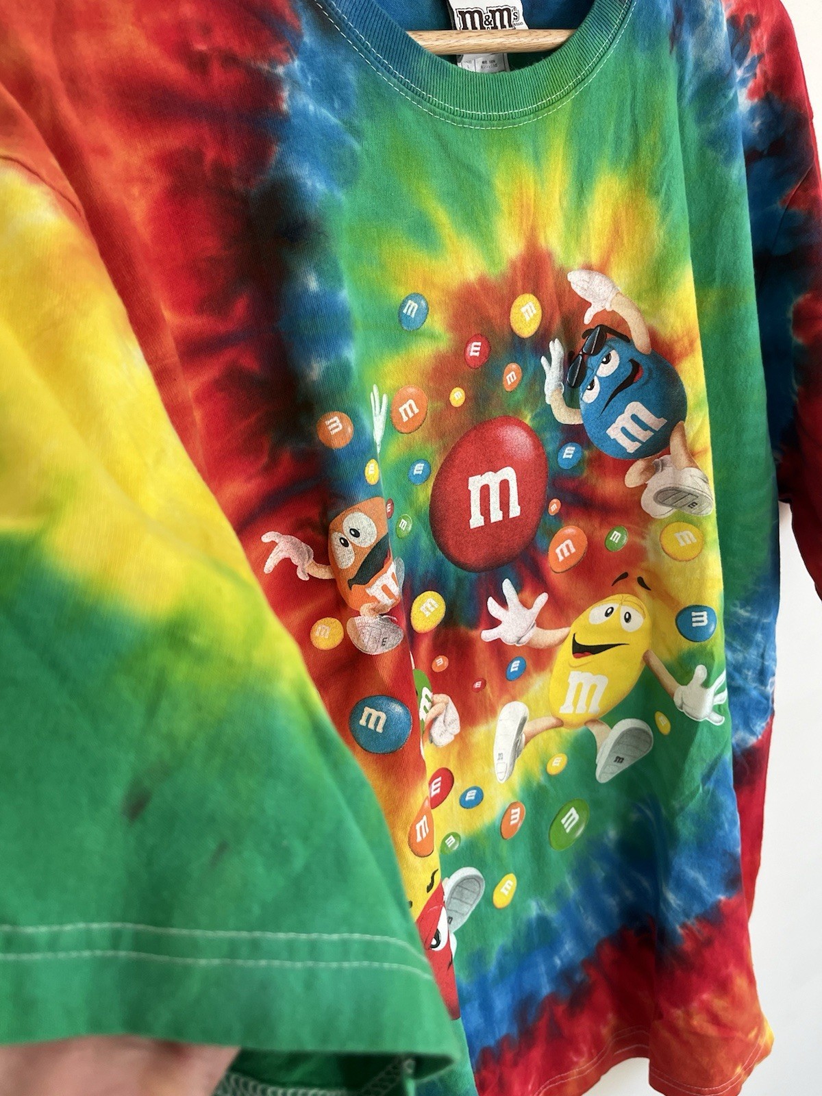 VTG M&M Tie Dye T Shirt Y2K Mens Large Candy Promo Short Sleeve gallery