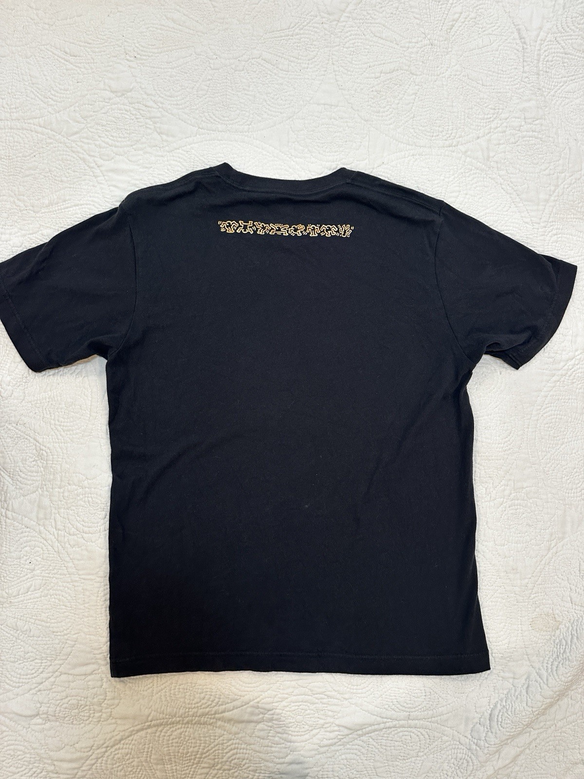 Rare UNIQLO SPRZ NY Keith Haring Black Gold Dancing Man Graphic T-Shirt Size S gallery