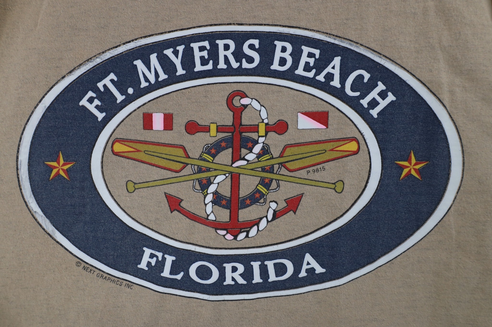 Vintage 90s Streetwear Mens Large Spell Out Ft Myers Beach Florida T-Shirt USA gallery