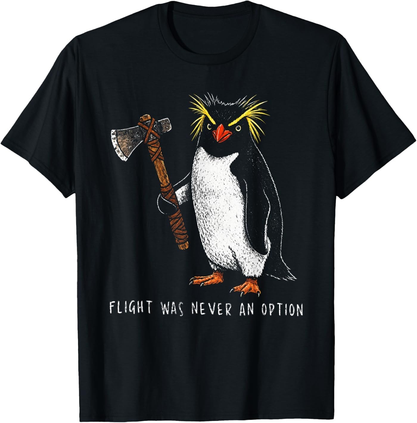 Flight was Never an Option Rockhopper Penguin Knife Meme T-Shirt gallery