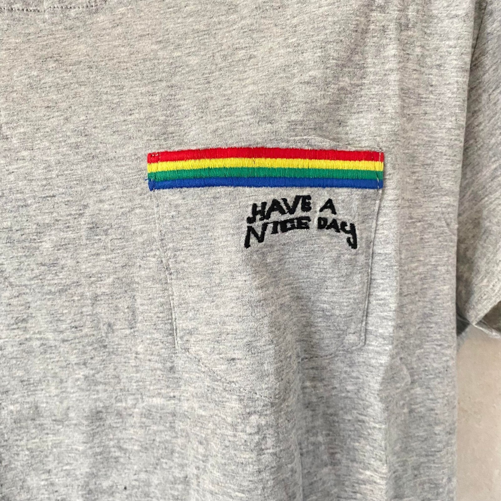 The Room by Ark & Co Cotton "Have A Nice Day" Shirt Color Gray Size Large gallery