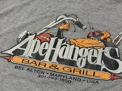 Ape Hangers Bar & Grill Distressed Gray Pocket T-Shirt Large (L)
