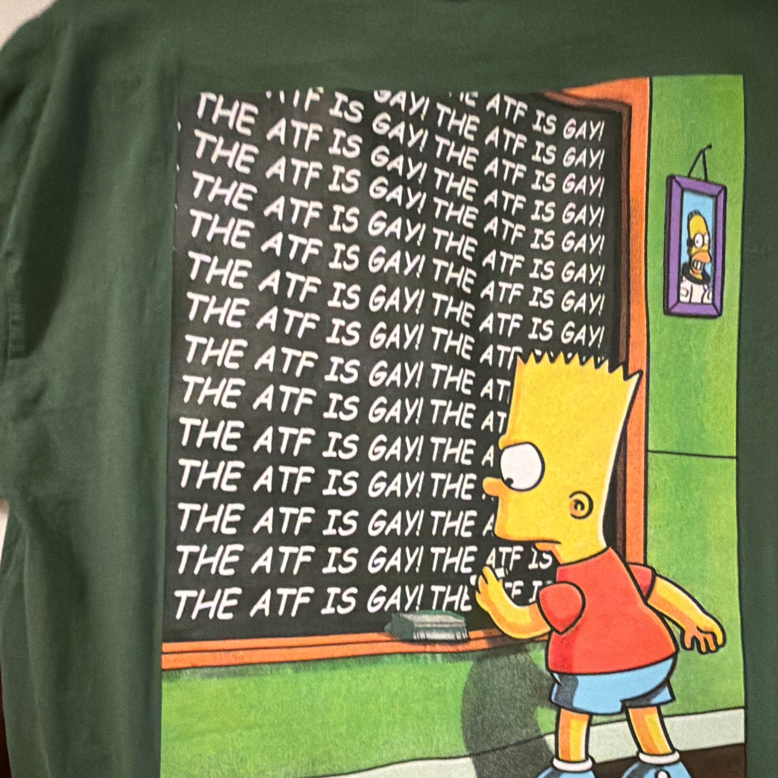 Dirty Kid The Simpsons Double-Sided Green Men's M Short Sleeve Crew Neck Tee gallery