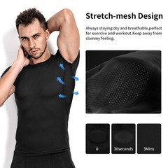 Men’s Compression Shirts 3/5 Pack, Short Sleeve Athletic Compression Tops Coo…