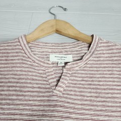 Banana Republic Linen Blend Red Striped Tshirt Size Medium