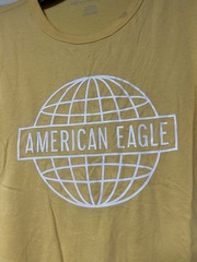 Vintage American Eagle Yellow Tee Shirt Men’s S Graphic 100% Cotton