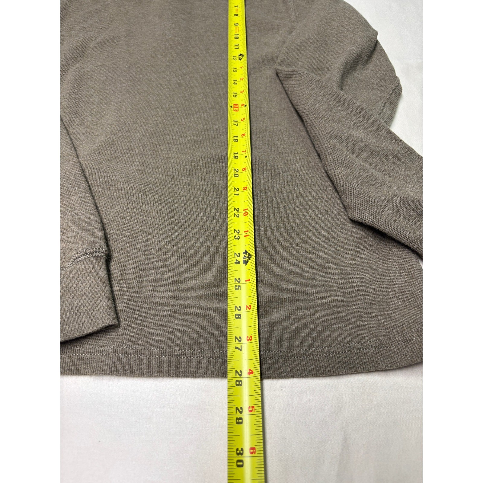 Vintage Oarsman J. Crew Mens Long Sleeve Henley Shirt Brown Cotton Ribbed M gallery