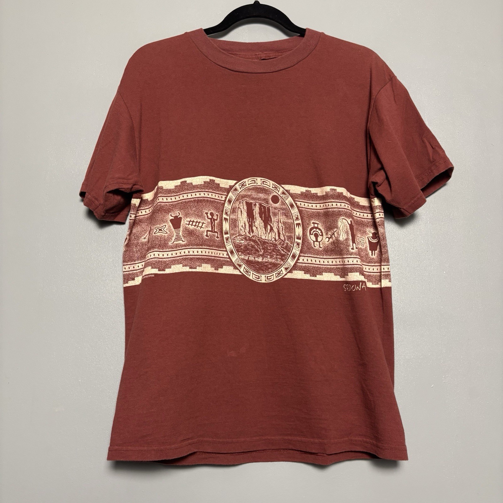 Vintage 90’s Sedona Retroglyphics Shirt Medium Red Desert Arizona AZ Southwest gallery