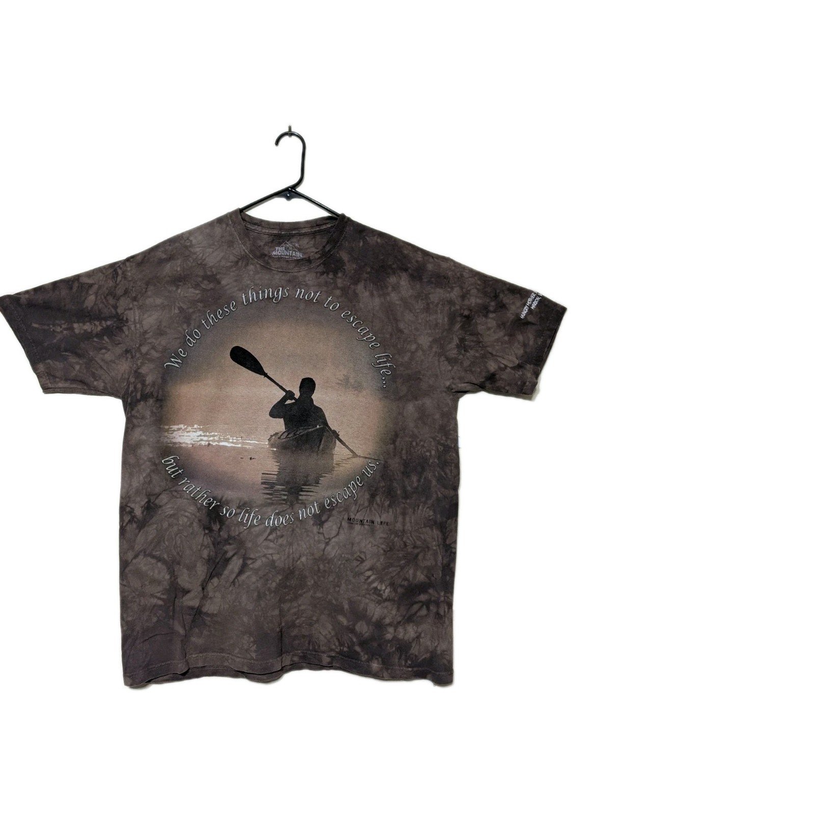 The Mountain Mens T-shirt Brown Mountain Life Kayaking Retired Logo XL #5328 gallery