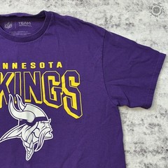 NFL Minnesota Vikings Team Apparel Tee Mens Medium Purple Yellow Crewneck