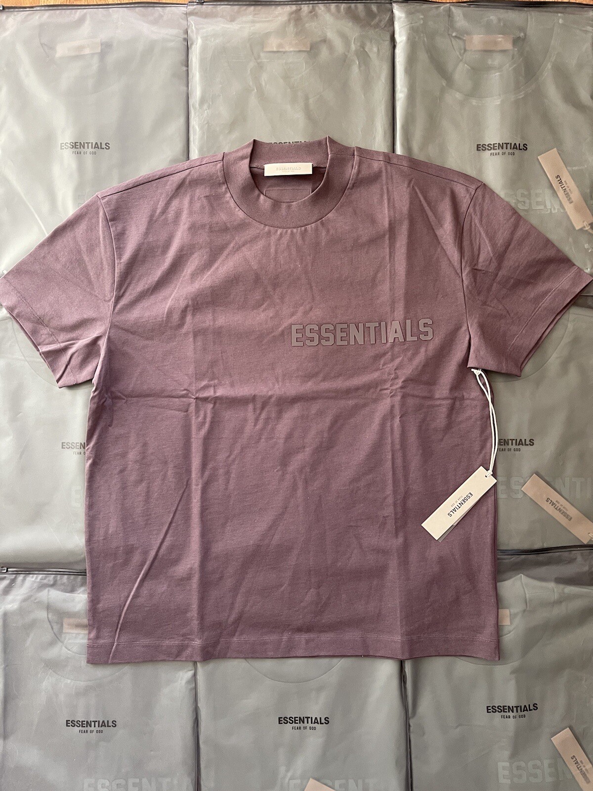 NEW Fear of God Essentials Plum SS23 T-Shirt Size Large (L), 100% Authentic