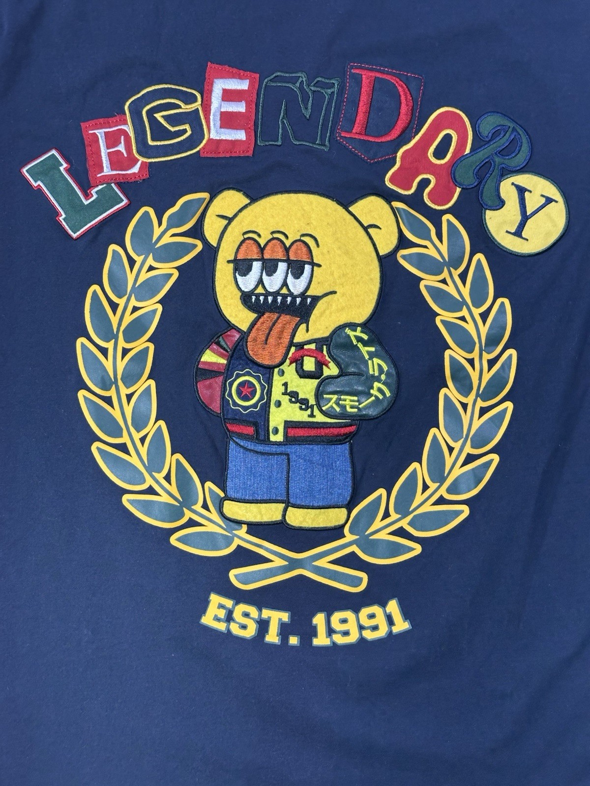 Smoke Rise Legendary Bear Graphic T-Shirt Mens XL Black Embroidered Applique gallery