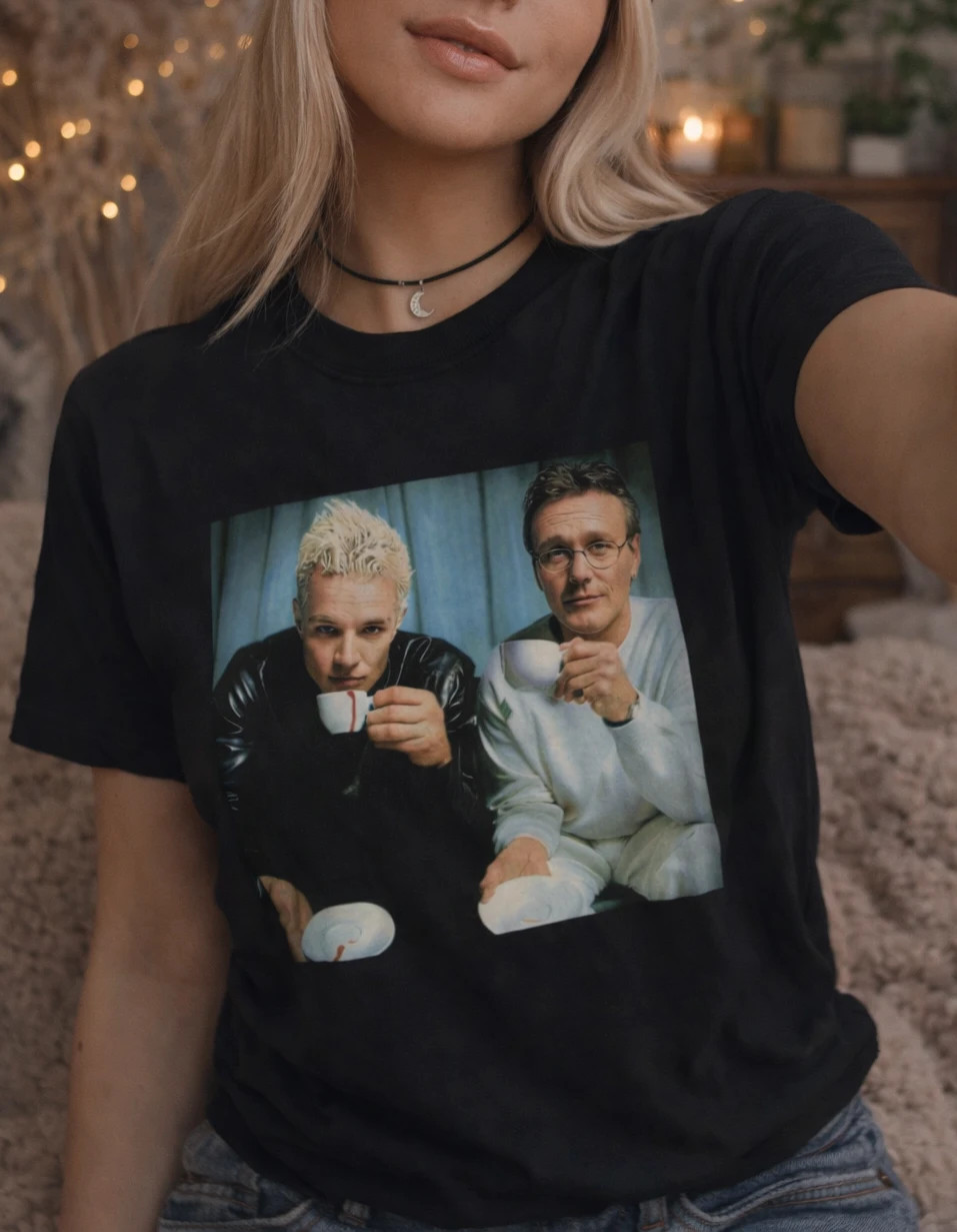 Buffy the Vampire Slayer T-Shirt ✩ SPIKE + GILES Tea Party ♡ Vintage Retro TV! gallery