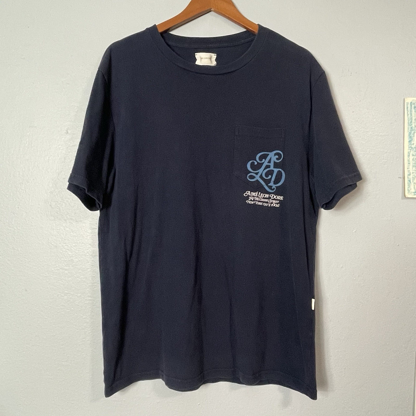 Aime Leon Dore ALD Monogram Navy Pocket Tee - Men’s Large gallery
