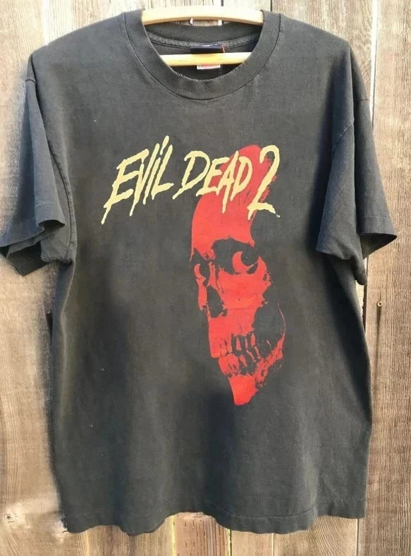 Evil Dead 2 Dead By Dawn Horror Movie Charcoal Unisex T-Shirt Full Size Tee gallery