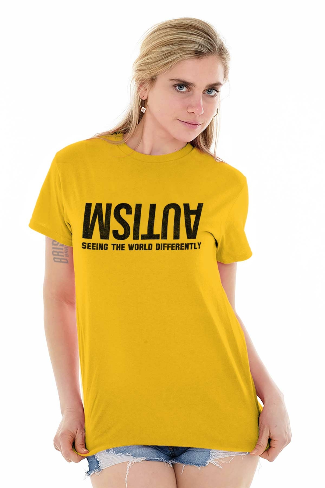 Autism Seeing The World Differently Awareness Adult Short Sleeve Crewneck Tee gallery