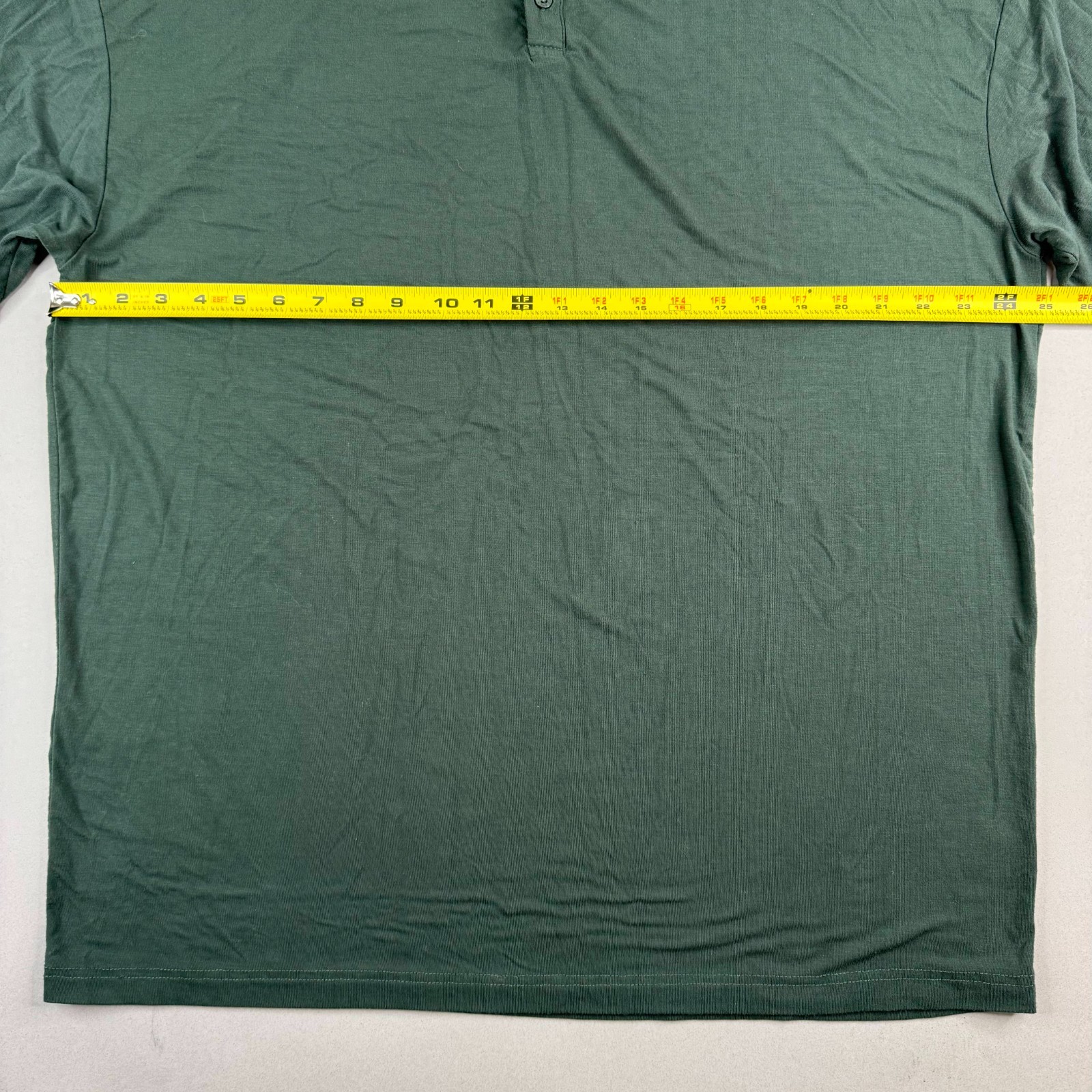 YoungLA Mens Large Green Modal Polyester Spandex Oversized Henley T-Shirt gallery