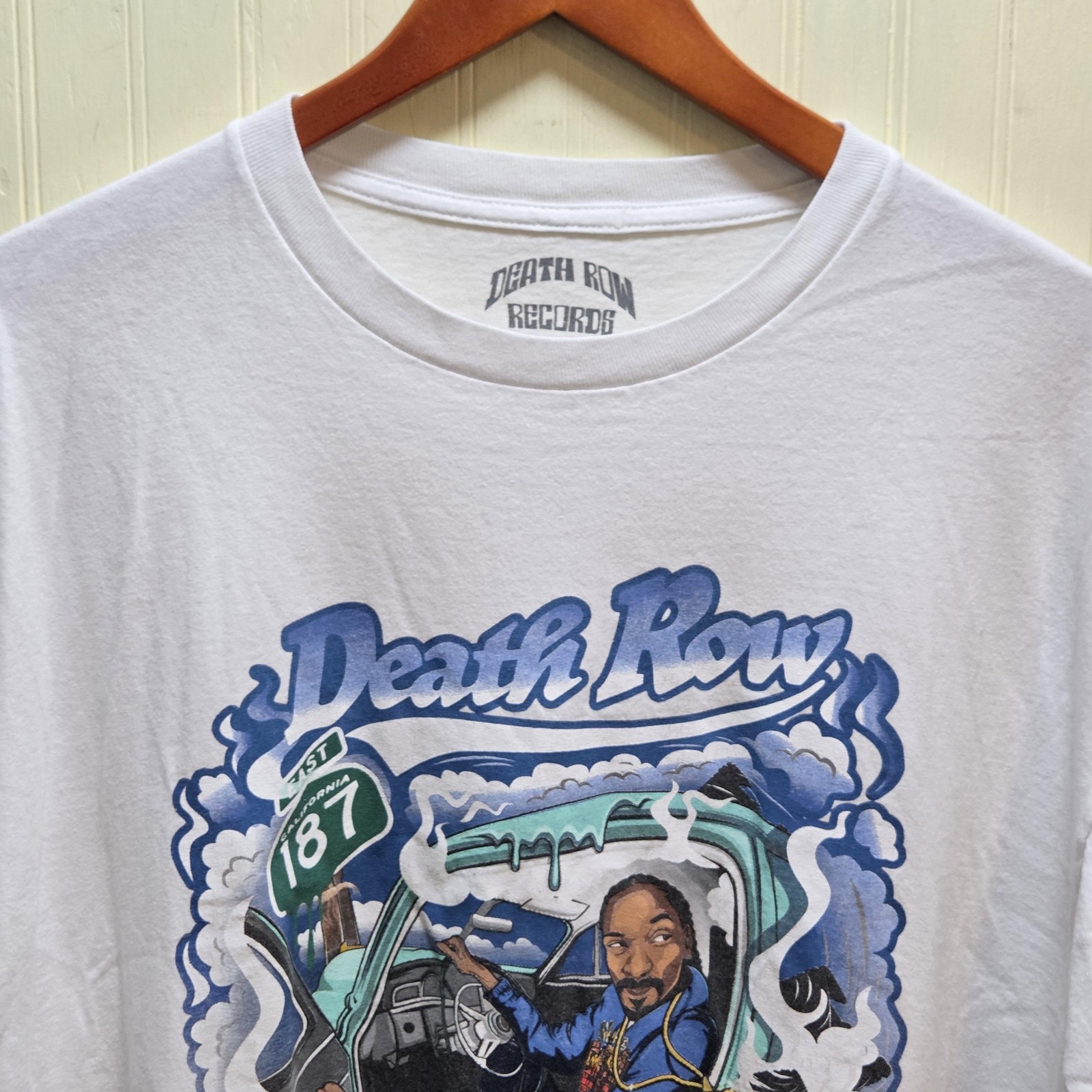 Death Row Records Shirt Mens 2XL White 187 Car Graphic 1991 Hip Hop Rap Tee