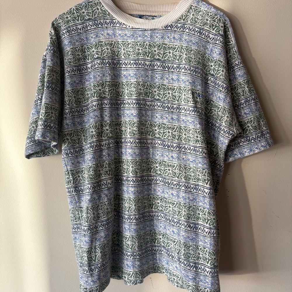 Vintage 90s Royal Robbins All Over Print Knit T-Shirt
