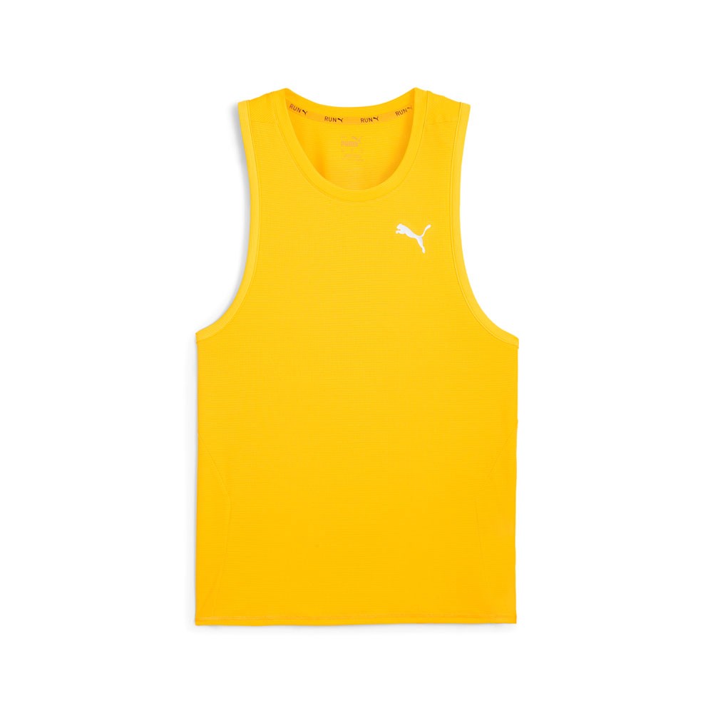 PUMA Run Favorite Singlet Crew Neck Athletic Tank Top Mens Yellow Casual Athlet