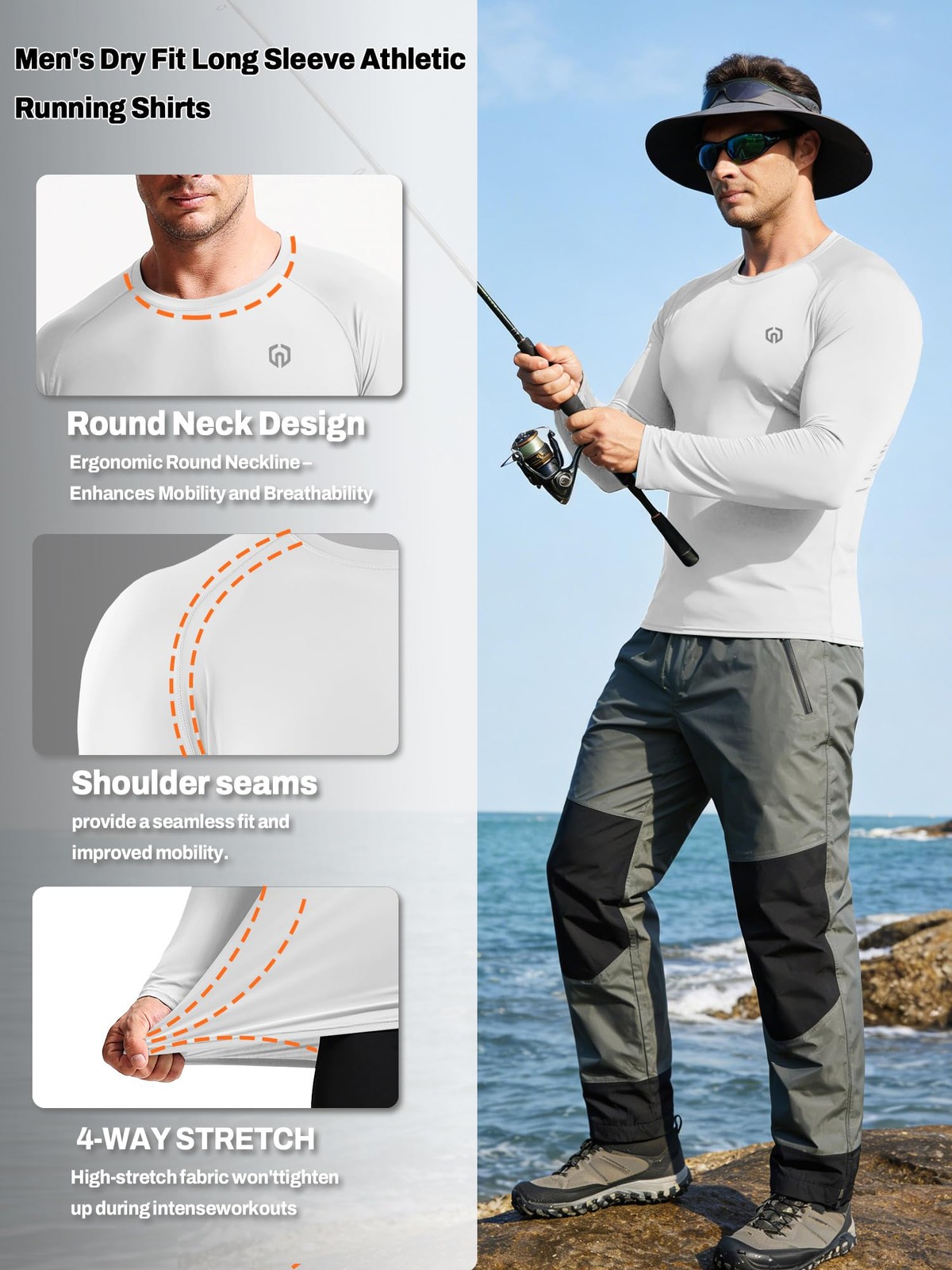 NELEUS Sun Protection Athletic Shirt Long Sleeve Finishing Workout Running Sh... gallery
