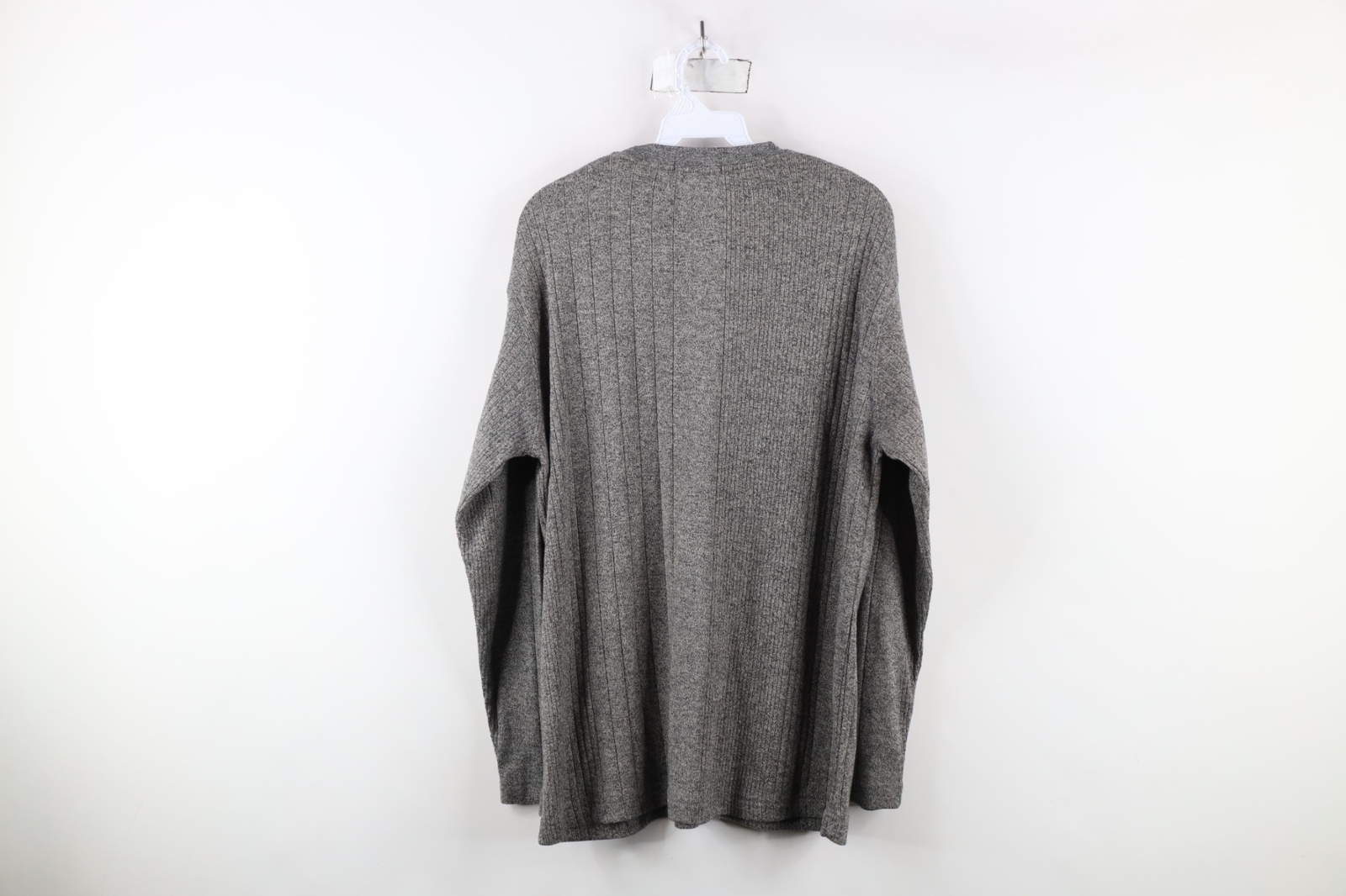Vintage 90s Streetwear Mens Medium Blank Striped Ribbed Knit Long Sleeve T-Shirt gallery