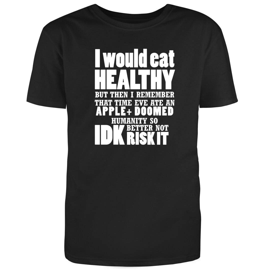 Unisex Black Half Sleeves Cotton Risk it Graphic Novelty Humor Funny T Shirt