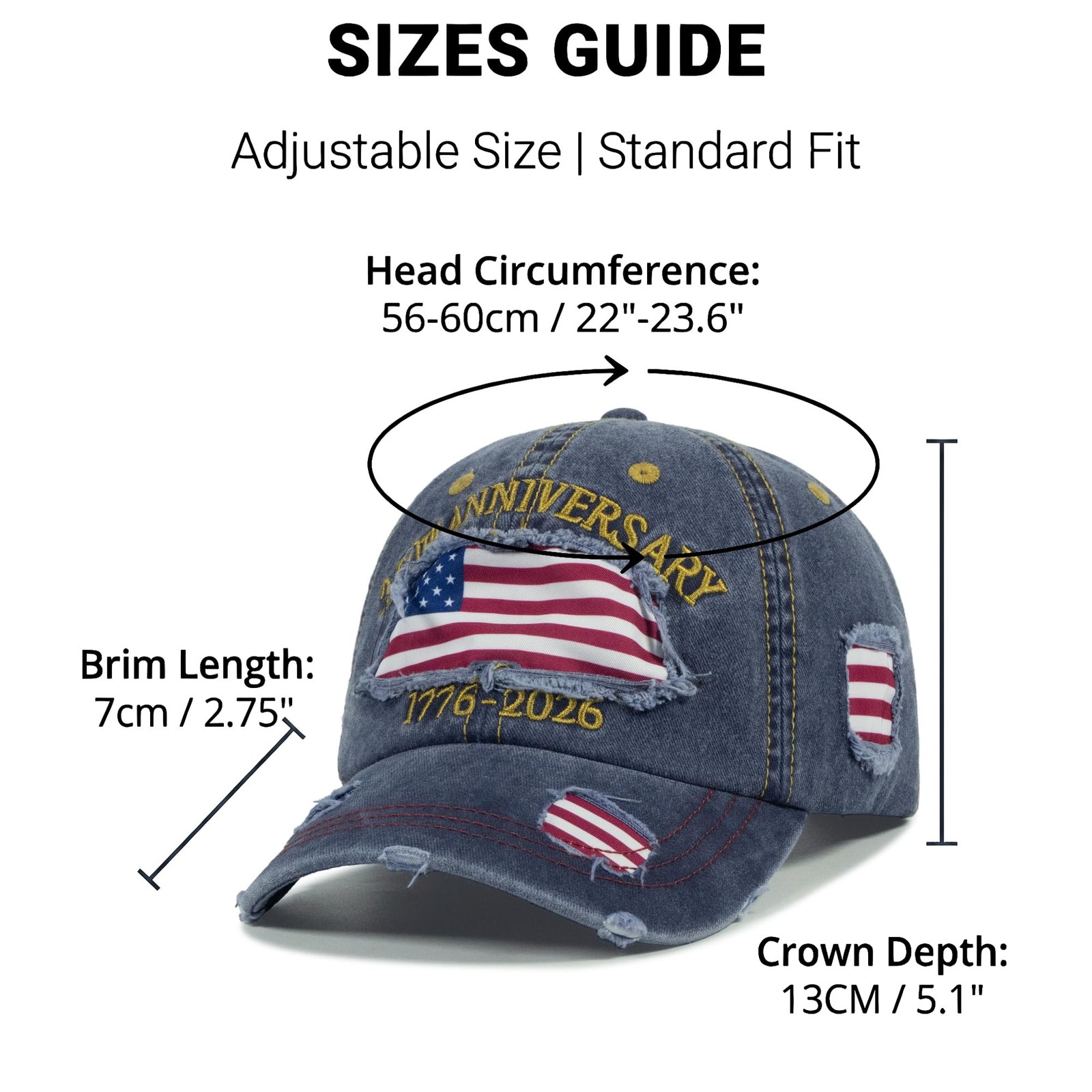 250 Anniversary USA Hat,United States of America 250th Anniversary Cap,US Pat... gallery