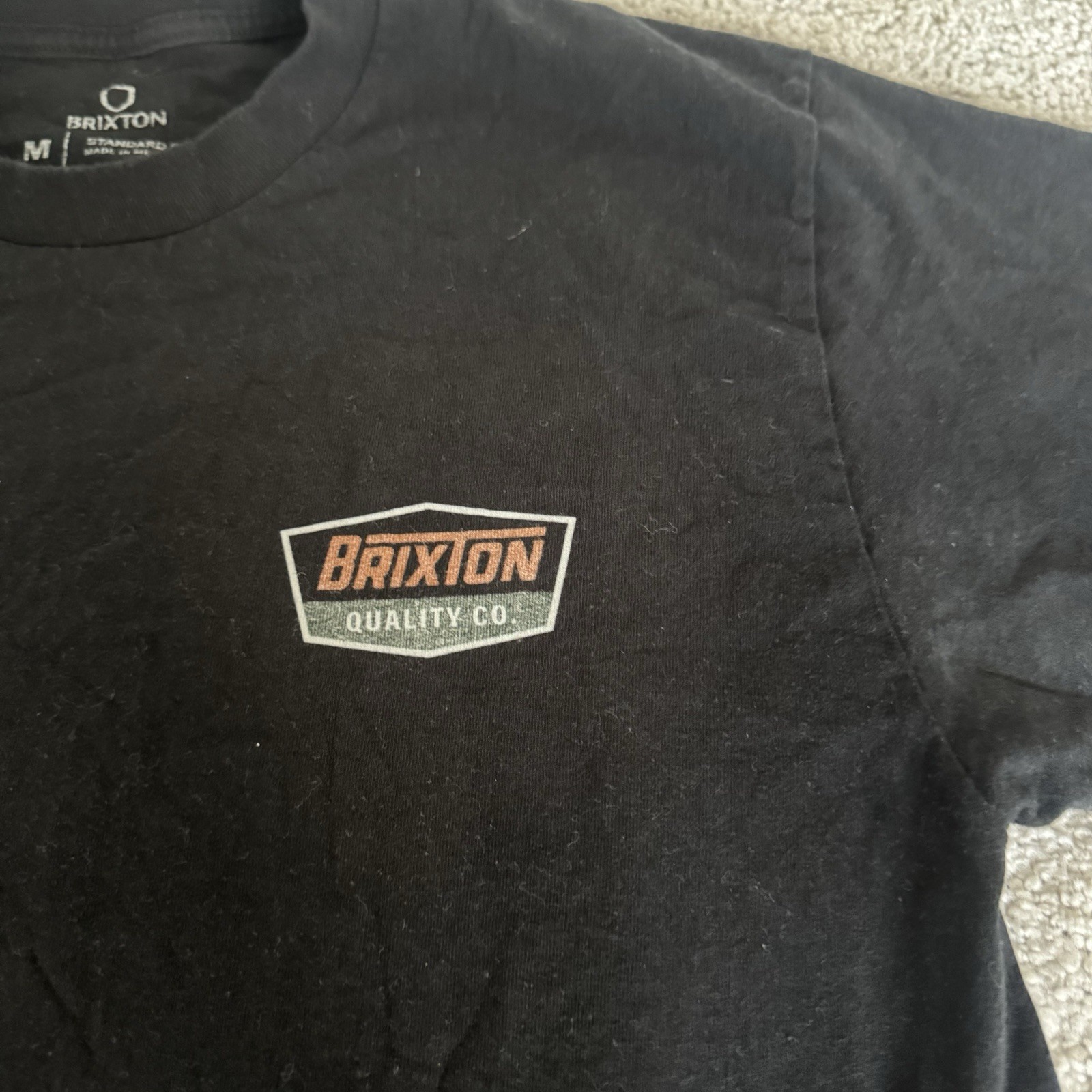 Brixton Black Double-Sided Graphic Print T-Shirt Mens M Regular Standard Fit gallery