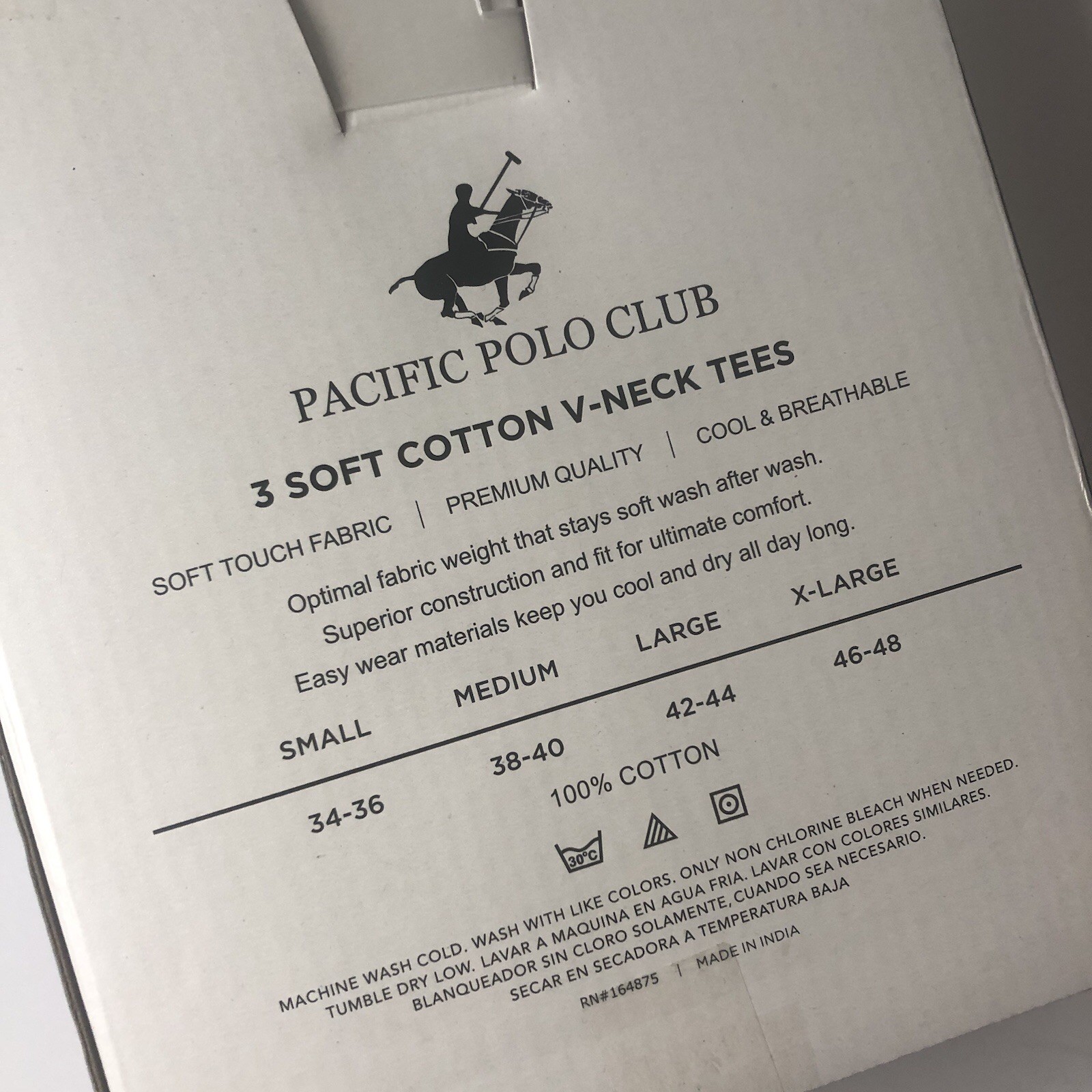 Pacific Polo Club Men’s V-Neck Tees Large Assorted Box of 3 Pack Breathable NIB gallery