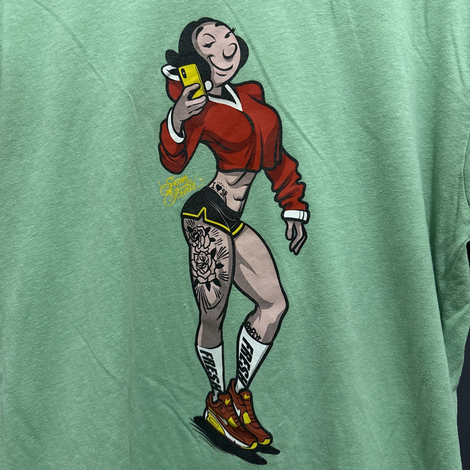 Super Fresh Brand Tattooed Olive Oyl Graphic T-Shirt Popeye gallery