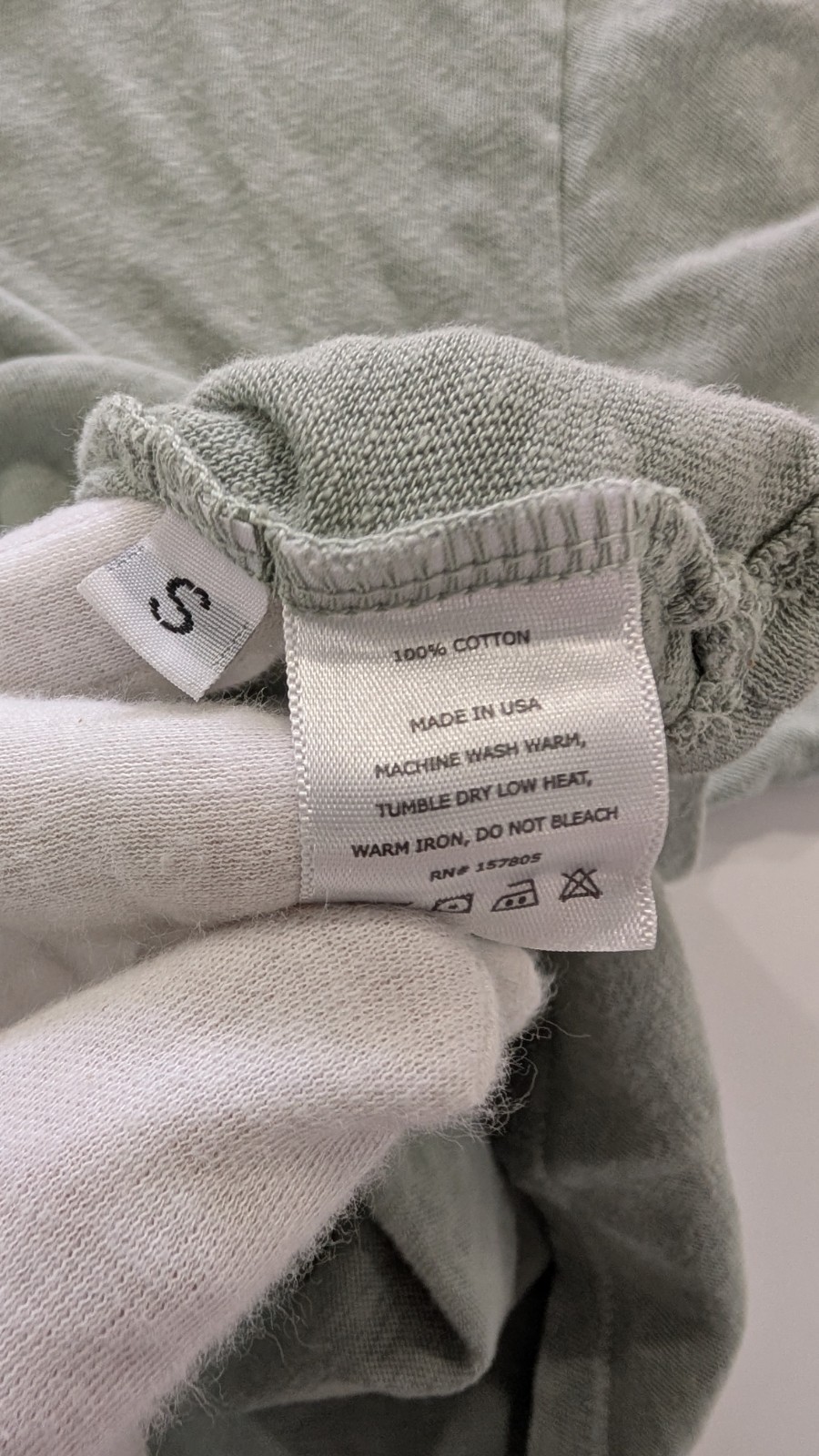 American Trench Sage Green Cotton Linen Tee Shirt Mens Small S Made in USA gallery