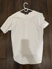 Cotton Collection Men’s White Solid Lace-Up Short Sleeve Woven Cotton T-Shirt S