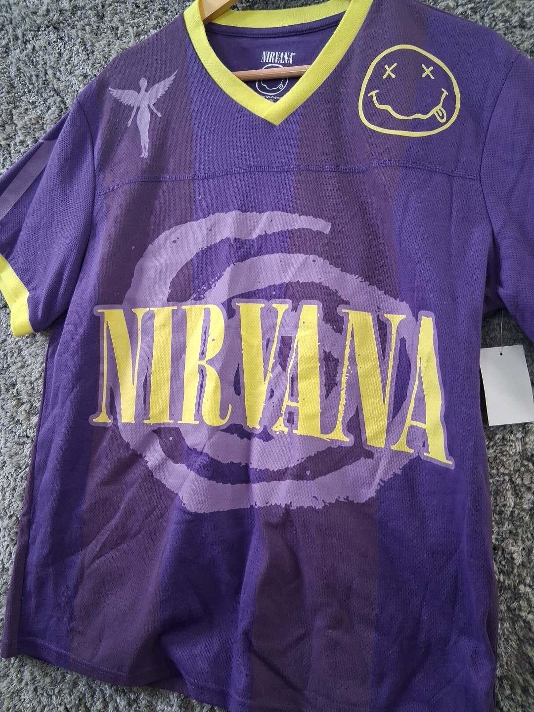 Nirvana In Utero "91" Purple Soccer Jersey Size XL Kurt Cobain Grunge Wear NWT gallery