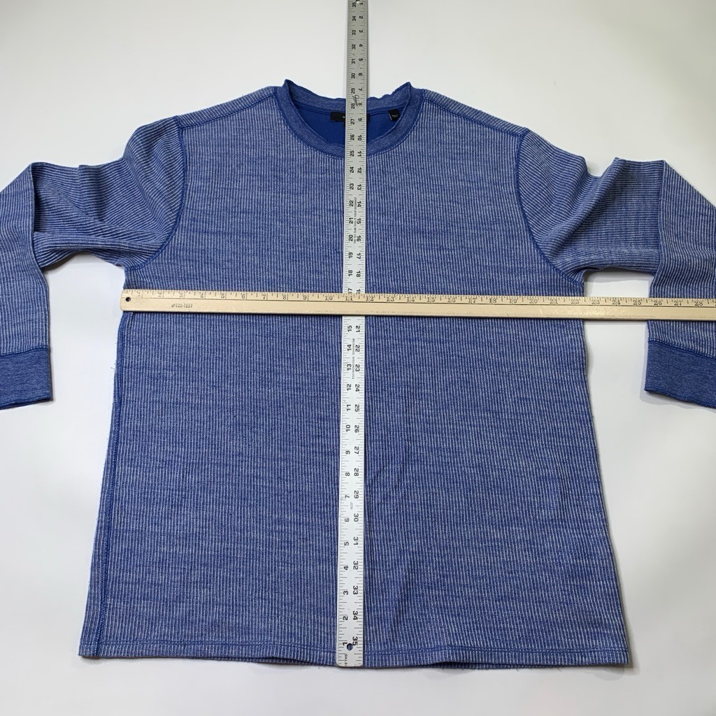 Vince Shirt Mens XL Extra Large Blue Cotton Blend Thermal Long Sleeve Crew Neck gallery